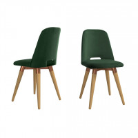 Manhattan Comfort 2-1020564 Selina Velvet Accent Chair in Green - Set of 2